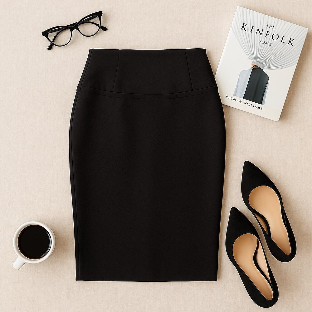 Charlotte Russe Pencil Skirt | Vintage Black Made in USA - Size Large